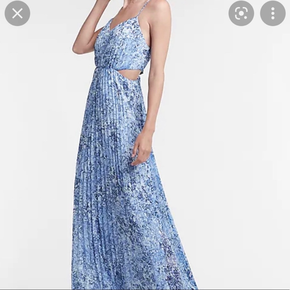 Express Pleated Side Cutout Maxi Dress Size Small